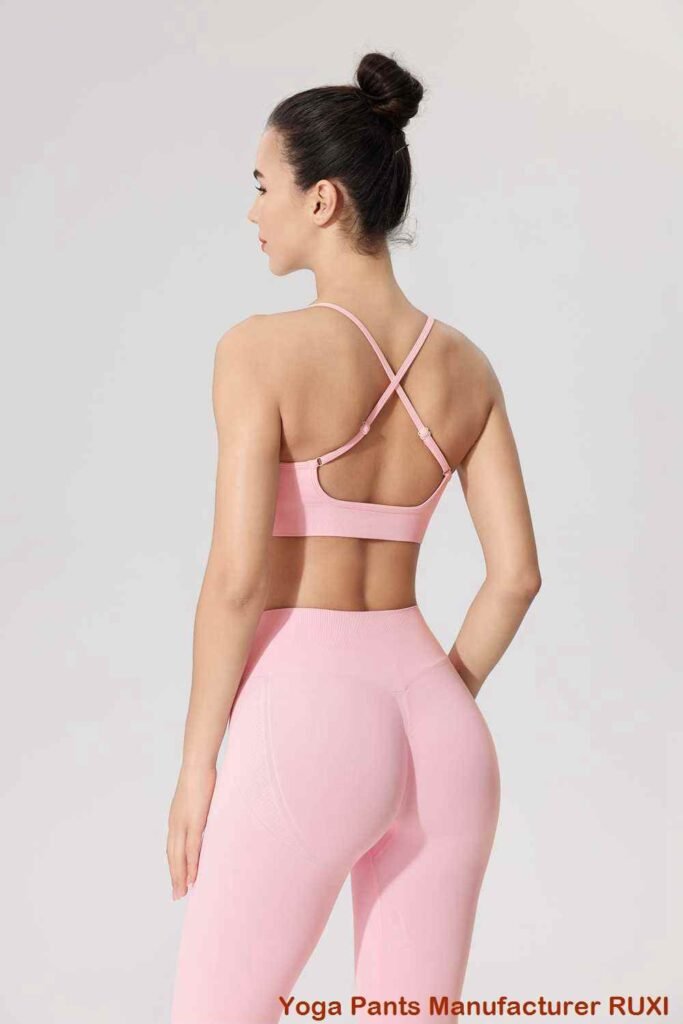Pantalones de yoga de marca rosa