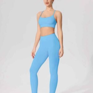 Pantalones de yoga color turquesa